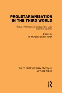 Book Cover for Proletarianisation in the Third World by Barry Munslow, M H J Finch