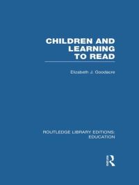 Book Cover for Children and Learning to Read by Elizabeth Jane Goodacre