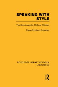 Book Cover for Speaking With Style by Elaine S Andersen