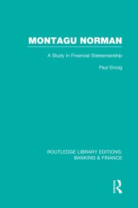 Book Cover for Montagu Norman by Paul Einzig