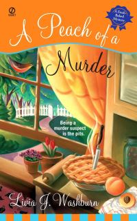 Book Cover for A Peach of a Murder by L J Washburn, Copyright Paperback Collection Library of Congress
