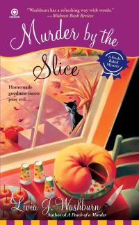 Book Cover for Murder by the Slice by L J Washburn, Copyright Paperback Collection Library of Congress