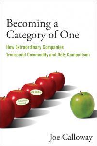 Book Cover for Becoming a Category of One by Joe Calloway