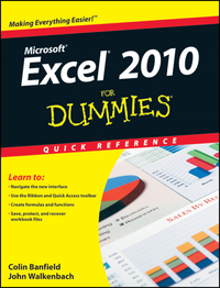 Book Cover for Excel 2010 for Dummies Quick Reference by Colin Banfield, John Walkenbach