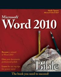 Book Cover for Microsoft Word 2010 Bible by Herbert L Tyson
