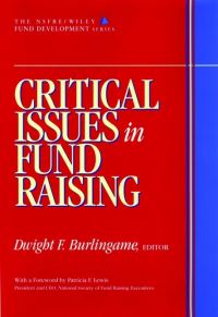 Book Cover for Critical Issues in Fund Raising by Dwight Burlingame, National Society of Fund Raising Executives