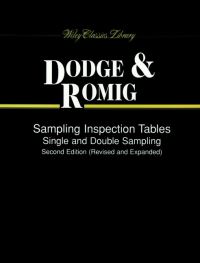 Book Cover for Sampling Inspection Tables by Harold French Dodge, Harry Gutelius Romig