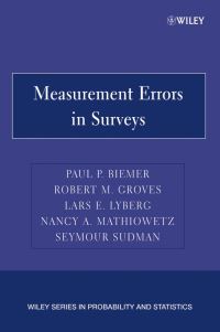 Book Cover for Measurement Errors in Surveys by Paul P. Biemer