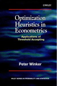 Book Cover for Optimization Heuristics in Econometrics by Peter Winker