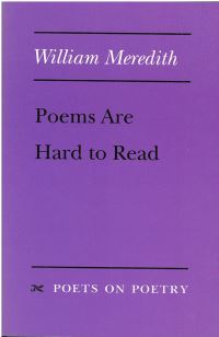 Book Cover for Poems Are Hard to Read by William Meredith