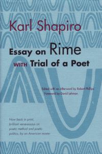 Book Cover for Essay on Rime by Karl Jay Shapiro, Robert Phillips