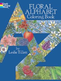 Book Cover for Floral Alphabet Colouring Book by Leslie Tillett