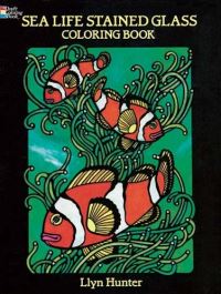 Book Cover for Sea Life Stained Glass Coloring Book by Llyn Hunter