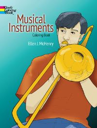 Book Cover for Musical Instruments Coloring Book by Ellen J McHenry