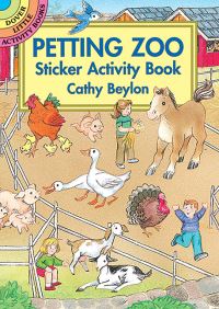 Book Cover for Petting Zoo Sticker Activity Book by Cathy Beylon