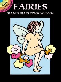 Book Cover for Fairies Stained Glass Coloring Book by Marty Noble