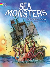 Book Cover for Sea Monsters Colouring Book by P Copeland