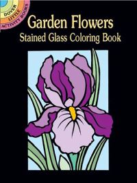 Book Cover for Mini Garden Flowers Stained Glass Coloring Book by Marty Noble