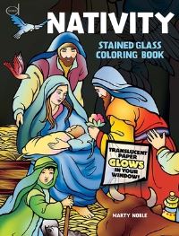 Book Cover for Nativity Stained Glass Coloring Book by Marty Noble