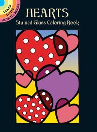 Book Cover for Hearts Stained Glass Coloring Book by Cathy Beylon