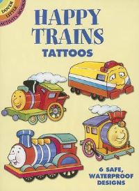 Book Cover for Happy Trains Tattoos by Cathy Beylon
