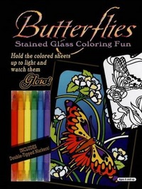 Book Cover for Butterflies Stained Glass Coloring Fun by Ed Sibbett