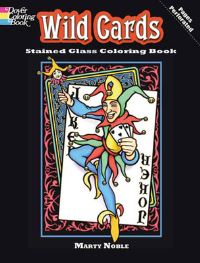 Book Cover for Wild Cards Stained Glass Coloring Book by Marty Noble