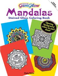 Book Cover for Gemglow Stained Glass Coloring Book by Marty Noble