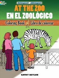 Book Cover for At The Zoo Coloring Book/En El Zoologico Libro De Colorear by Cathy Beylon