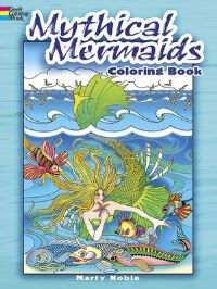 Book Cover for Mythical Mermaids Coloring Book by Marty Noble