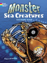 Book Cover for Monster Sea Creatures Coloring Book by Diana Zourelias