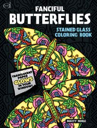 Book Cover for Fanciful Butterflies Stained Glass Coloring Book by Noble