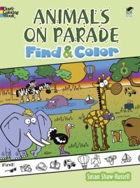 Book Cover for Animals on Parade Find and Color by ShawRussell
