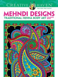Book Cover for Creative Haven Mehndi Designs Coloring Book by Marty Noble