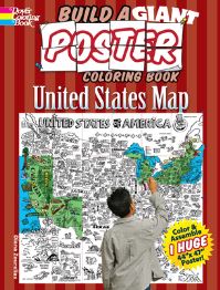 Book Cover for Build a Giant Poster Coloring Book--United States Map by Diana Zourelias