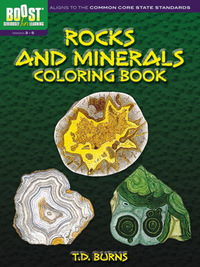 Book Cover for BOOST Rocks and Minerals Coloring Book by T D Burns