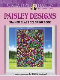 Book Cover for Creative Haven Paisley Designs Stained Glass Coloring Book by Marty Noble
