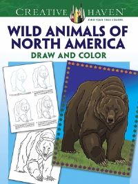 Book Cover for Creative Haven Wild Animals of North America Draw and Color by Ted Rechlin