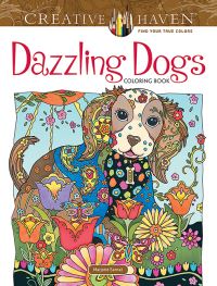 Book Cover for Creative Haven Dazzling Dogs Coloring Book by Marjorie Sarnat