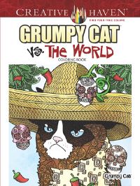 Book Cover for Creative Haven Grumpy Cat Vs. The World Coloring Book by Diego Pereira