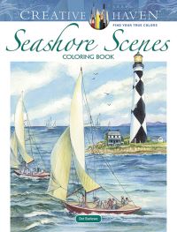 Book Cover for Creative Haven Seashore Scenes Coloring Book by Dot Barlowe