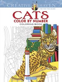 Book Cover for Creative Haven Cats Color by Number Coloring Book by George Toufexis