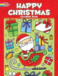 Book Cover for Happy Christmas Coloring Book by Noelle Dahlen
