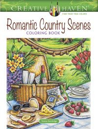 Book Cover for Creative Haven Romantic Country Scenes Coloring Book by Teresa Goodridge