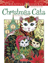 Book Cover for Creative Haven Christmas Cats Coloring Book by Marjorie Sarnat