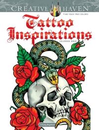 Book Cover for Creative Haven Tattoo Inspirations Coloring Book by Arkady Roytman