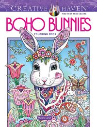 Book Cover for Creative Haven Boho Bunnies Coloring Book by Marjorie Sarnat