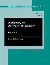 Book Cover for Dictionary of Upriver Halkomelem by Brent Douglas Galloway
