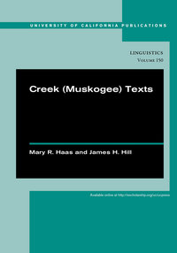 Book Cover for Creek (Muskogee) Texts by Mary R Haas, James H Hill