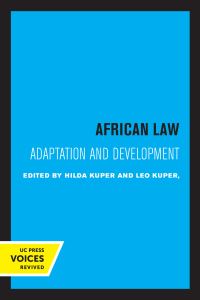 Book Cover for African Law by Hilda Kuper, Leo Kuper